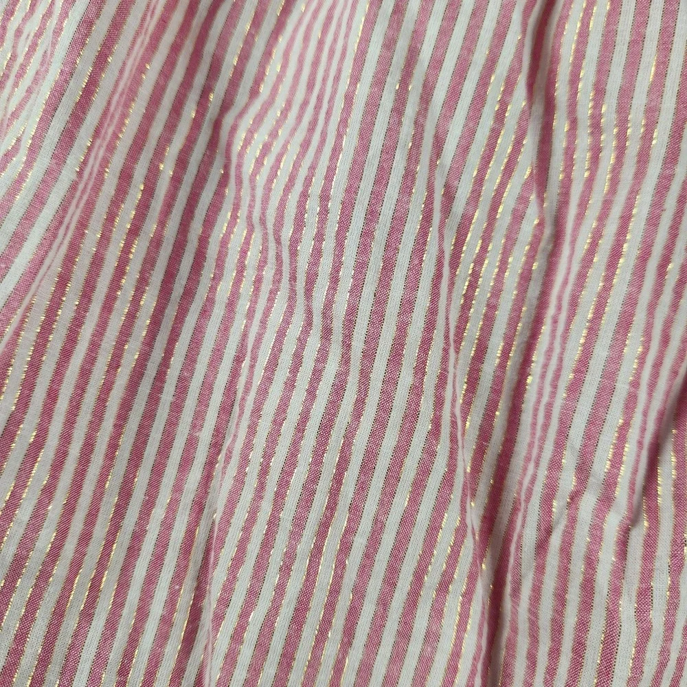 Michael Kors Coastal Preppy Coral Pink White Striped Off Shoulder Top L